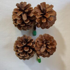 Natural Unscented Wooded Pinecone Clip Ornaments – Holiday Décor – Set of (2)